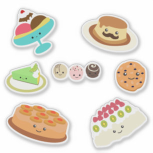 かわいいの菓子および御馳走ステッカーセット シール