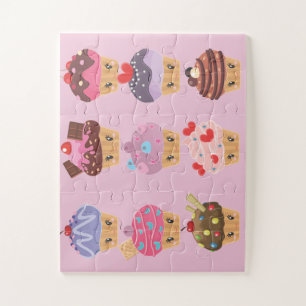 かわいいの菓子はかわいこちゃんのカップケーキを扱います ジグソーパズル