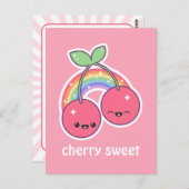 かわいいの虹のさくらんぼ ポストカード (正面/裏面)