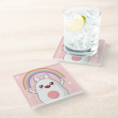 かわいいの虹 ガラスコースター (アングル)