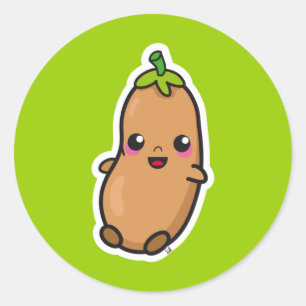 かわいいの豆のステッカー ラウンドシール