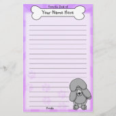 かわいいの銀製のプードルの文房具 便箋 (正面)