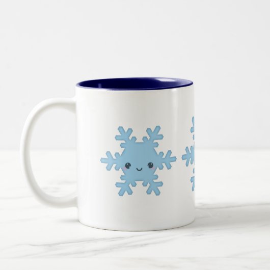 かわいいの雪片のマグ ツートーンマグカップ (左)