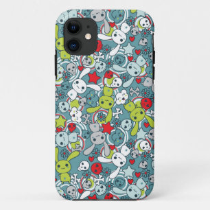 かわいいの青いパターン iPhone 11 ケース