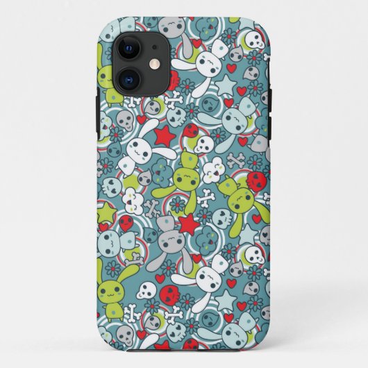 かわいいの青いパターン Case-Mate iPhoneケース (裏面)