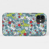 かわいいの青いパターン Case-Mate iPhoneケース (裏面(横))