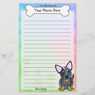 かわいいの青いHeelerの文房具 便箋