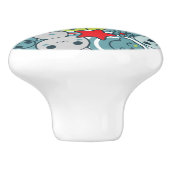 かわいいの青パターン セラミックノブ (側面)