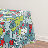 かわいいの青パターン テーブルクロス (インサイチュ)