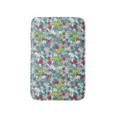 かわいいの青パターン バスマット (正面縦)