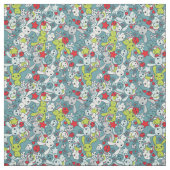 かわいいの青パターン ファブリック (見本)