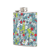 かわいいの青パターン フラスク (左)