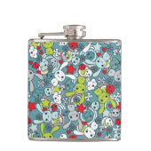 かわいいの青パターン フラスク (正面)