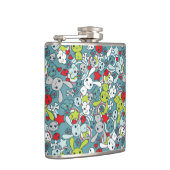 かわいいの青パターン フラスク (右)