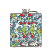 かわいいの青パターン フラスク (裏面)