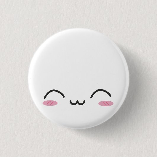 かわいいの顔 缶バッジ (正面)