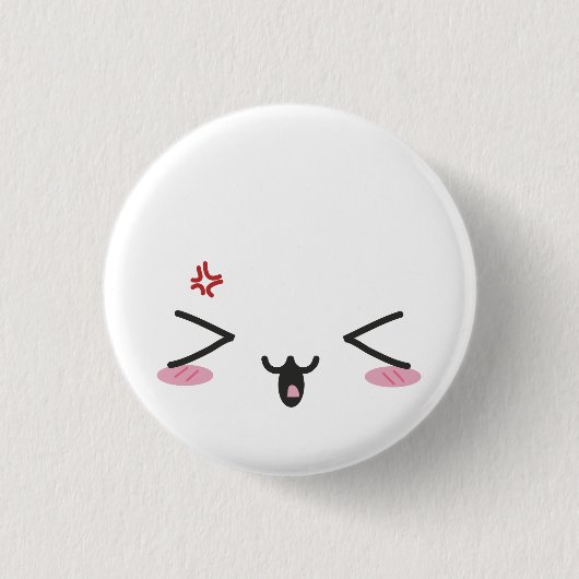 かわいいの顔 缶バッジ (正面)