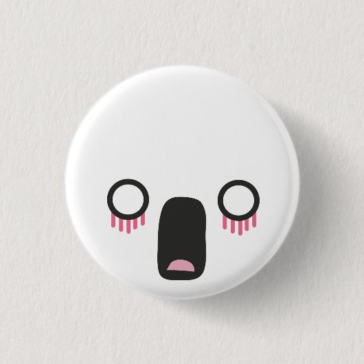 かわいいの顔 缶バッジ (正面)