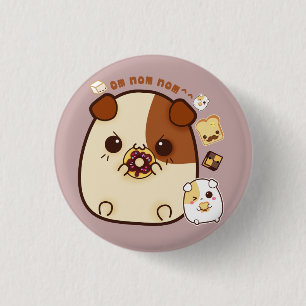 かわいいの食糧を持つかわいいモルモット 缶バッジ