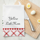 かわいいの黄色いラブラドールの漫画 キッチンタオル (四つ折り)