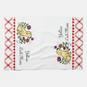 かわいいの黄色いラブラドールの漫画 キッチンタオル (横)