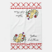 かわいいの黄色いラブラドールの漫画 キッチンタオル (縦)