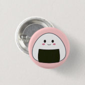 かわいいの"Onigiri"の米球 缶バッジ (正面&裏面)