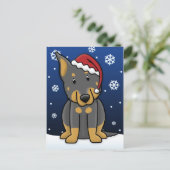 かわいいのBeauceronのクリスマスの郵便はがき シーズンポストカード (スタンド正面)