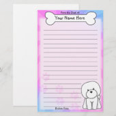 かわいいのBichon Friseの文房具 便箋 (正面/裏面)