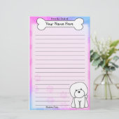 かわいいのBichon Friseの文房具 便箋 (スタンド正面)