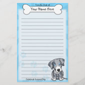 かわいいのCatahoulaのヒョウ犬の文房具 便箋 (正面)