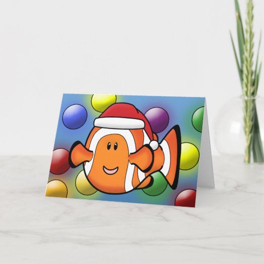 かわいいのClownfishのクリスマスカード シーズンカード (正面)