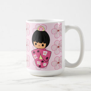 かわいいのKokeshiの人形のマグ コーヒーマグカップ