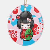 かわいいのKokeshiの人形 セラミックオーナメント (左)