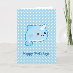 かわいいのNarwhalのハッピーバースデー カード