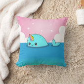 かわいいのNarwhalの枕 クッション (ブランケット)