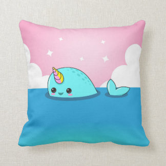 かわいいのNarwhalの枕 クッション