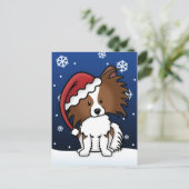 かわいいのPapillonのクリスマスの郵便はがき シーズンポストカード (スタンド正面)