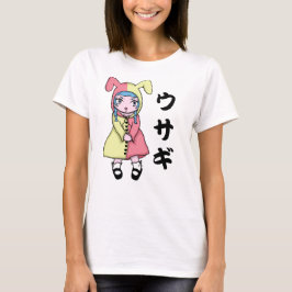 かわいいのUsagiの女の子のTシャツ Tシャツ