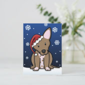かわいいのXoloitzcuintleのクリスマスの郵便はがき シーズンポストカード (スタンド正面)