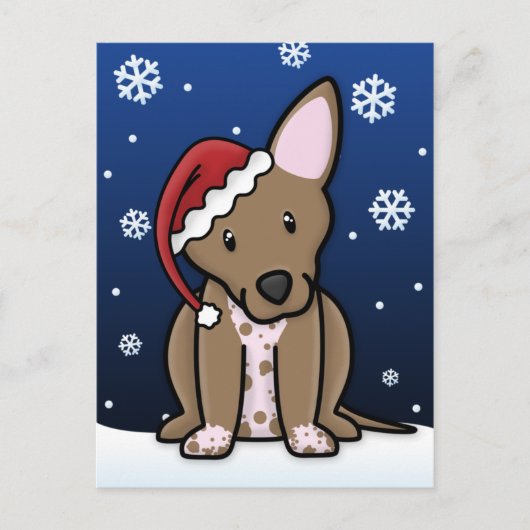 かわいいのXoloitzcuintleのクリスマスの郵便はがき シーズンポストカード (正面)