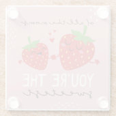 かわいいはあなたは一番甘いイチゴ ガラスコースター (裏面)