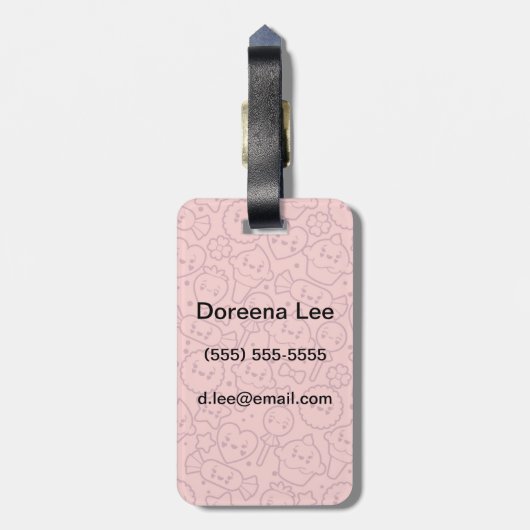 かわいいはかわいいケーキと模造します ラゲッジタグ (裏面縦)