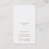 かわいいはっきりしたタイポグラフィパープル金ゴールドストライプの 名刺 (裏面)