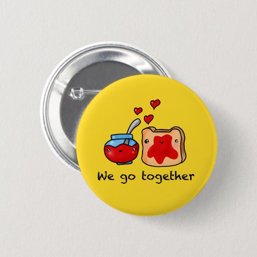 かわいいはジャムとトースト漫画のように一緒に行く 缶バッジ (正面&裏面)