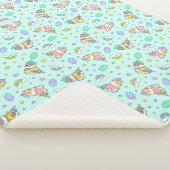 かわいいは一角獣(ユニコーン)の衣装を着たモルモット、青 シェルパブランケット (3/4)