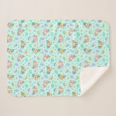 かわいいは一角獣(ユニコーン)の衣装を着たモルモット、青 シェルパブランケット (正面(横))