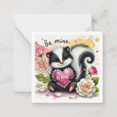 かわいいは私のものスカンク教室バレンタイン ノートカード (正面)