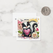 かわいいは私のものスカンク教室バレンタイン ノートカード (正面/裏面インサイチュ)