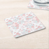 かわいいは落書きと模造します スクエアペーパーコースター (アングル)